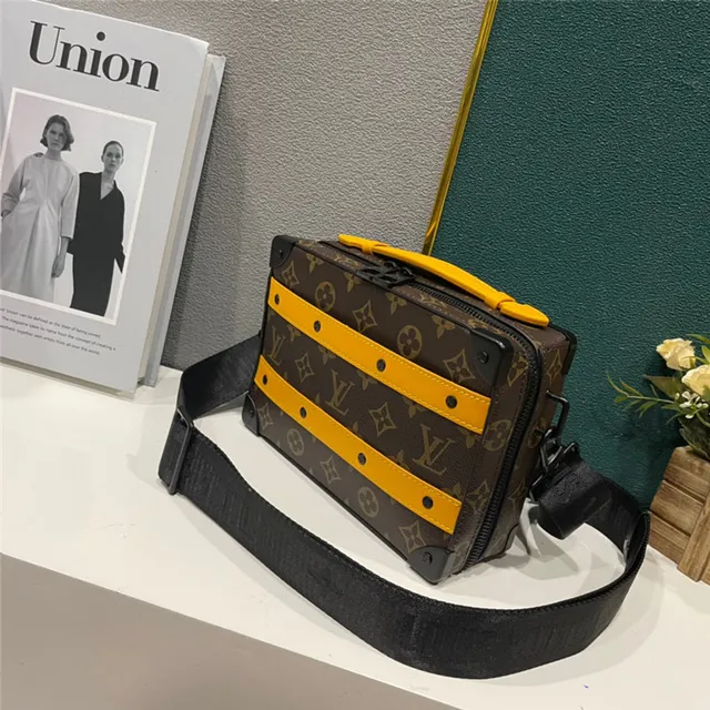 Louis Vuitton Brown Yellow Boxy Hard-Case Silhouette Monogram Canvas Messenger Bag 9