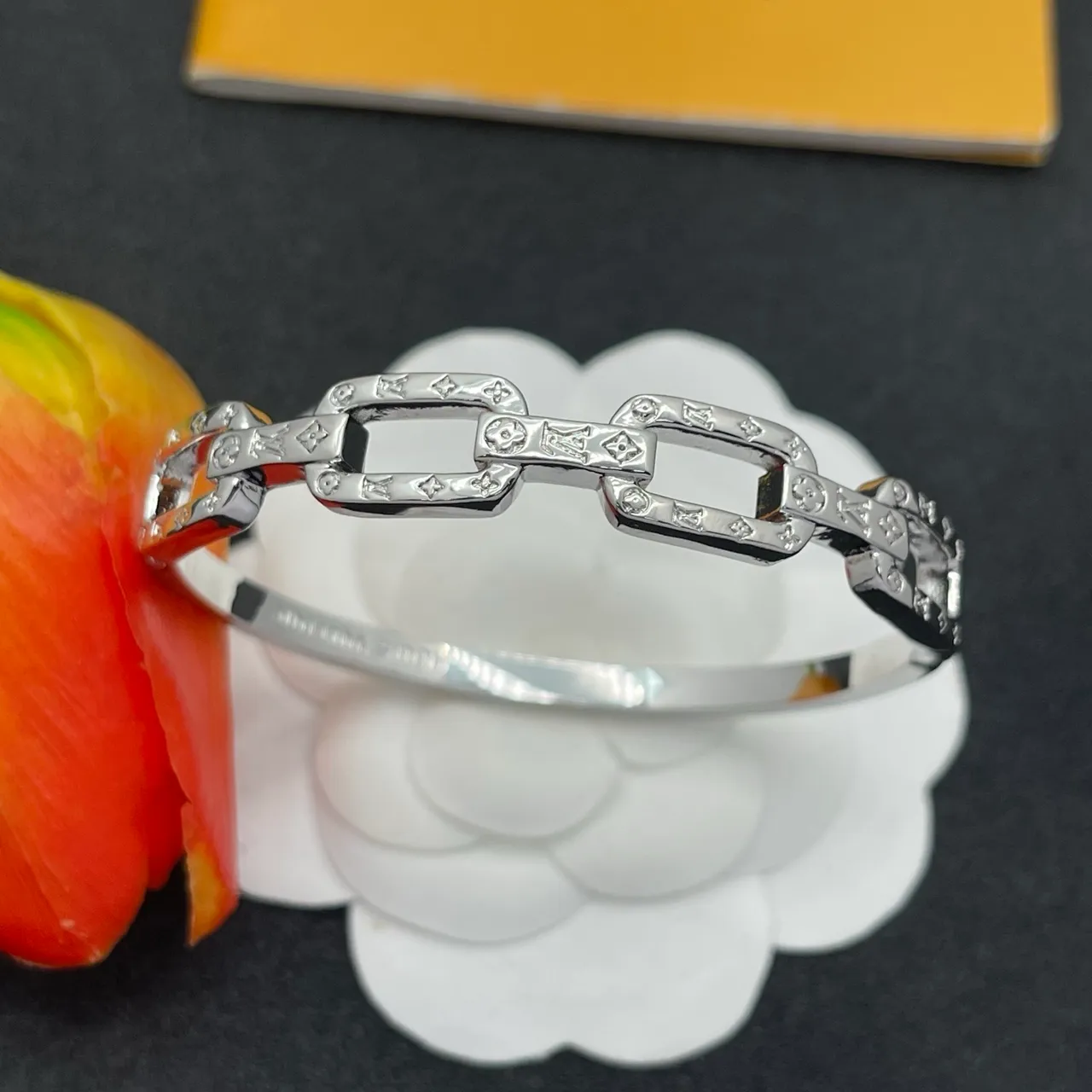 Louis Vuitton Chain Link Monogram Silver-Tone Bracelet 8