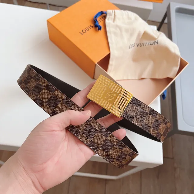 Louis Vuitton Damier Ebène and Smooth Leather Belt 7