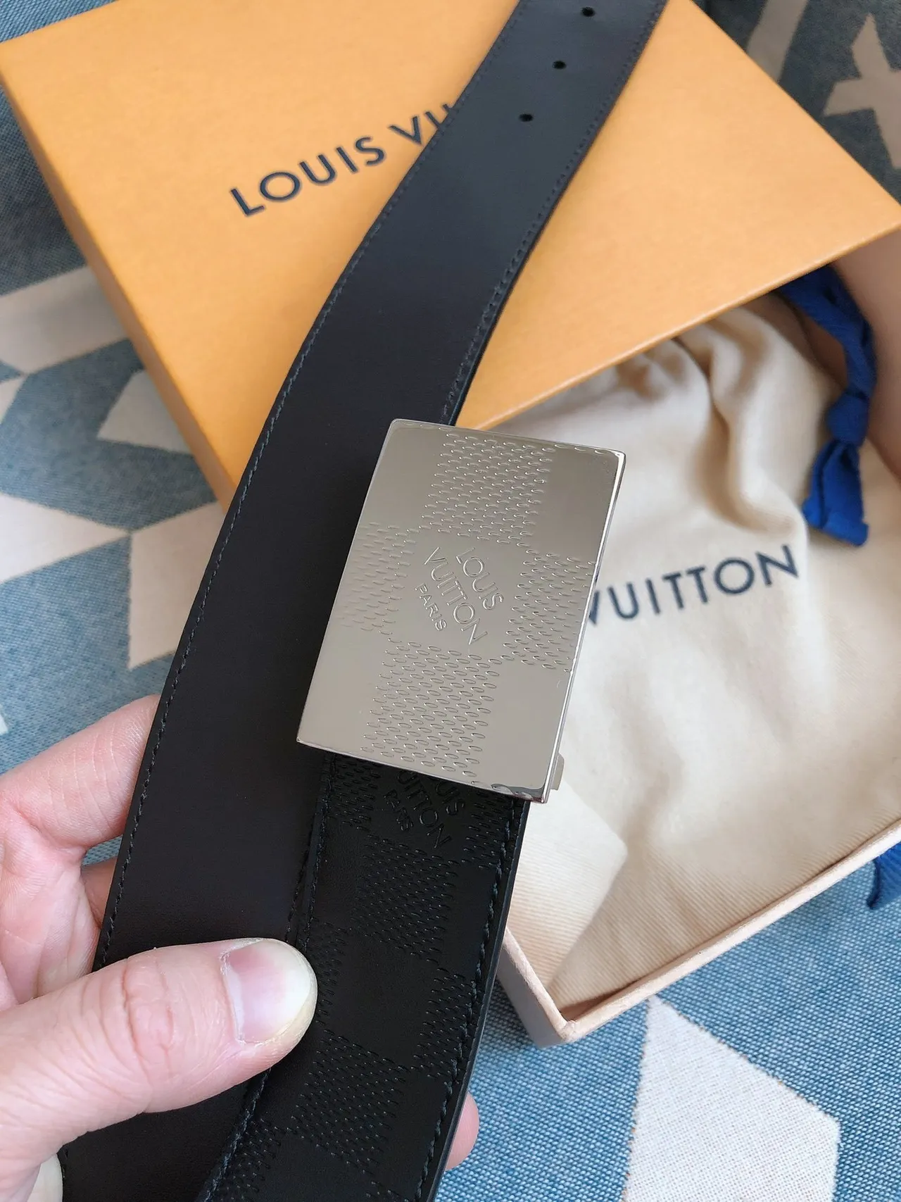 Louis Vuitton Damier Graphite Leather Belt 7