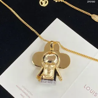 Louis Vuitton Colar Pendente Flor Cristal Tom Dourado