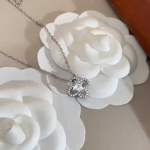 Louis Vuitton Four-Leaf Clover Pavé Crystal Pendant Necklace 2