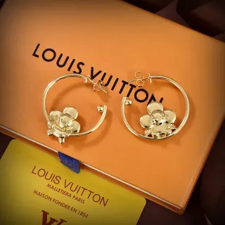 Louis Vuitton Argolas Florais Douradas