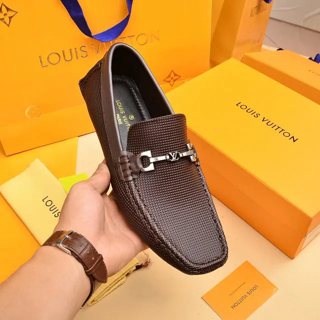 Louis Vuitton Horsebit 1955 Marrom Couro Texturizado Mocassins 2