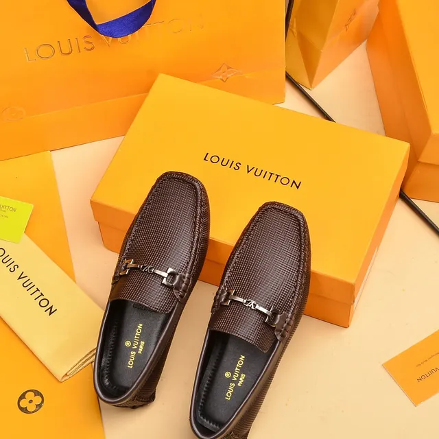 Louis Vuitton Horsebit 1955 Marrom Couro Texturizado Mocassins 4