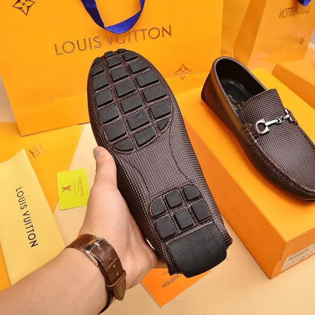 Louis Vuitton Horsebit 1955 Marrom Couro Texturizado Mocassins 5