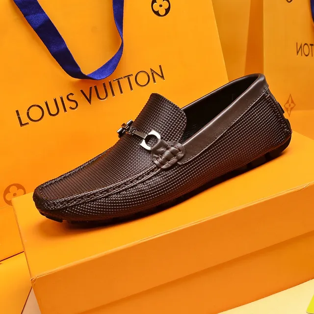 Louis Vuitton Horsebit 1955 Marrom Couro Texturizado Mocassins 6