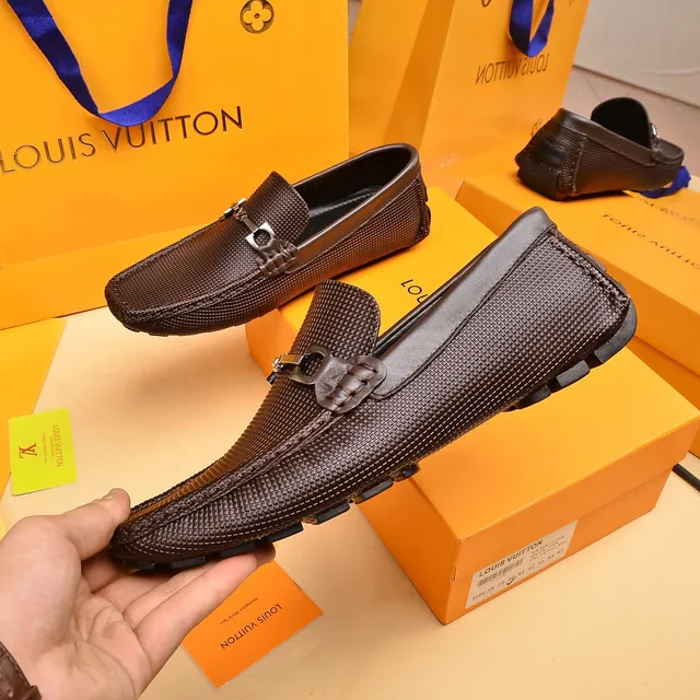 Louis Vuitton Horsebit 1955 Marrom Couro Texturizado Mocassins 7