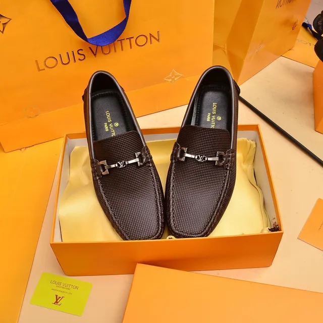 Louis Vuitton Horsebit 1955 Marrom Couro Texturizado Mocassins 8
