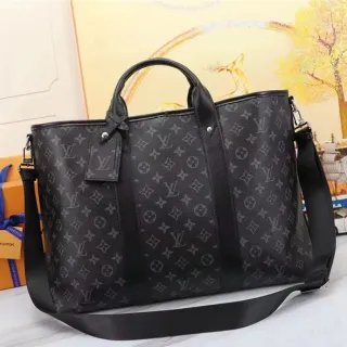 लुई विट्टन Keepall Bandoulière Tonal Monogram काला टोट बैग