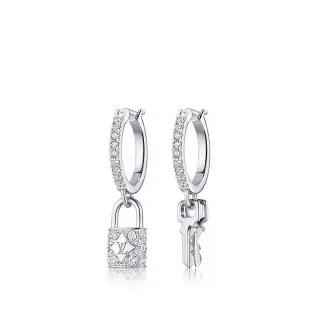 Louis Vuitton Lock & Key حلقات أذن Crystal-Pavé