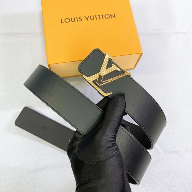 Louis Vuitton LV جلد أسود قفل ذهبي دوار 4