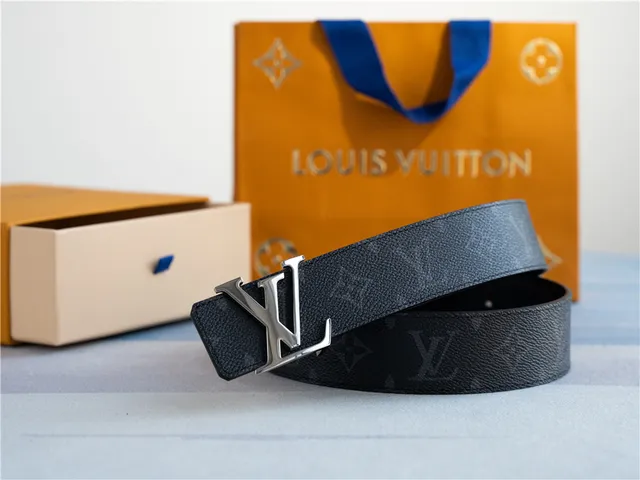 Louis Vuitton LV cinturón negro Monogram Empreinte cuero cinturón 5
