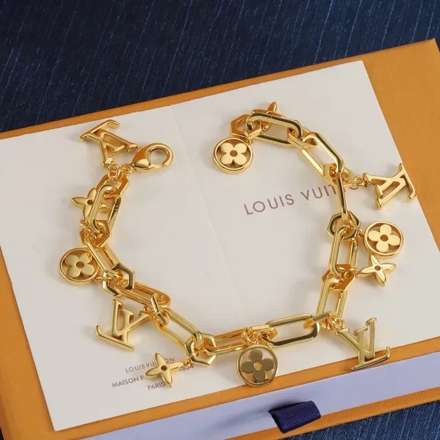 Louis Vuitton LV Chain Monogram Flower Charm Bracelet 2