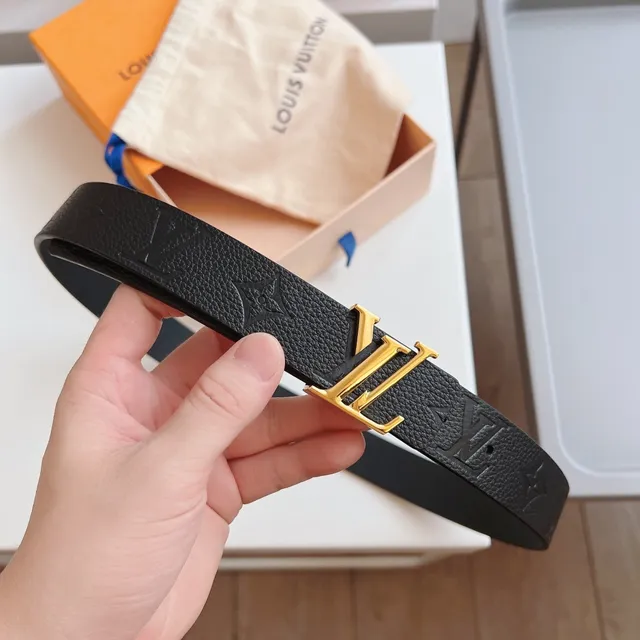 Louis Vuitton LV Initiales Black Pebbled Leather Belt 8