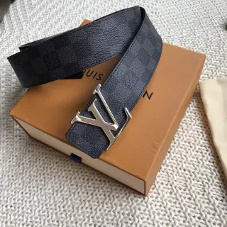 লুইস ভিটন LV Initiales Damier Graphite চামড়ার বেল্ট