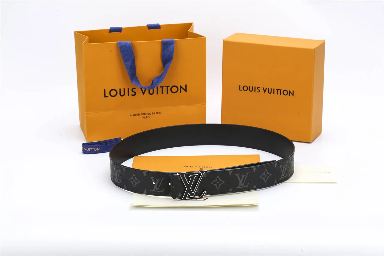 Louis Vuitton LV Initiales Monogram Black Leather Belt 2