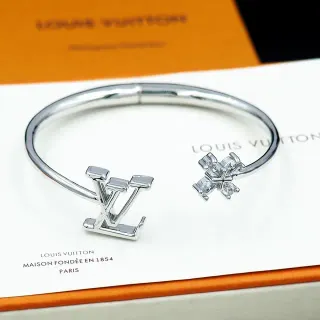 Louis Vuitton LV Monogram y Crystal Cross Pulsera Abierta