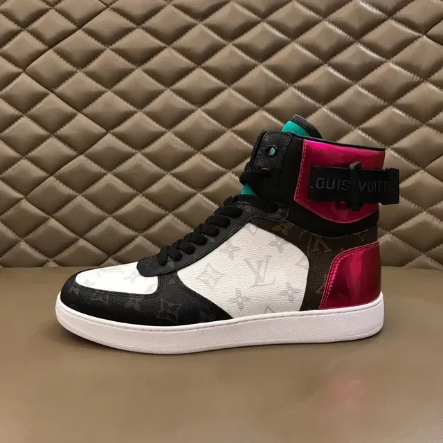 Louis Vuitton LV Trainer Black Pink High-Top Monogram Canvas Lifestyle Sneakers 5
