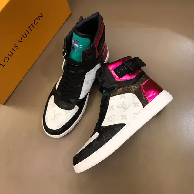 Louis Vuitton LV Trainer Black Pink High-Top Monogram Canvas Lifestyle Sneakers 8