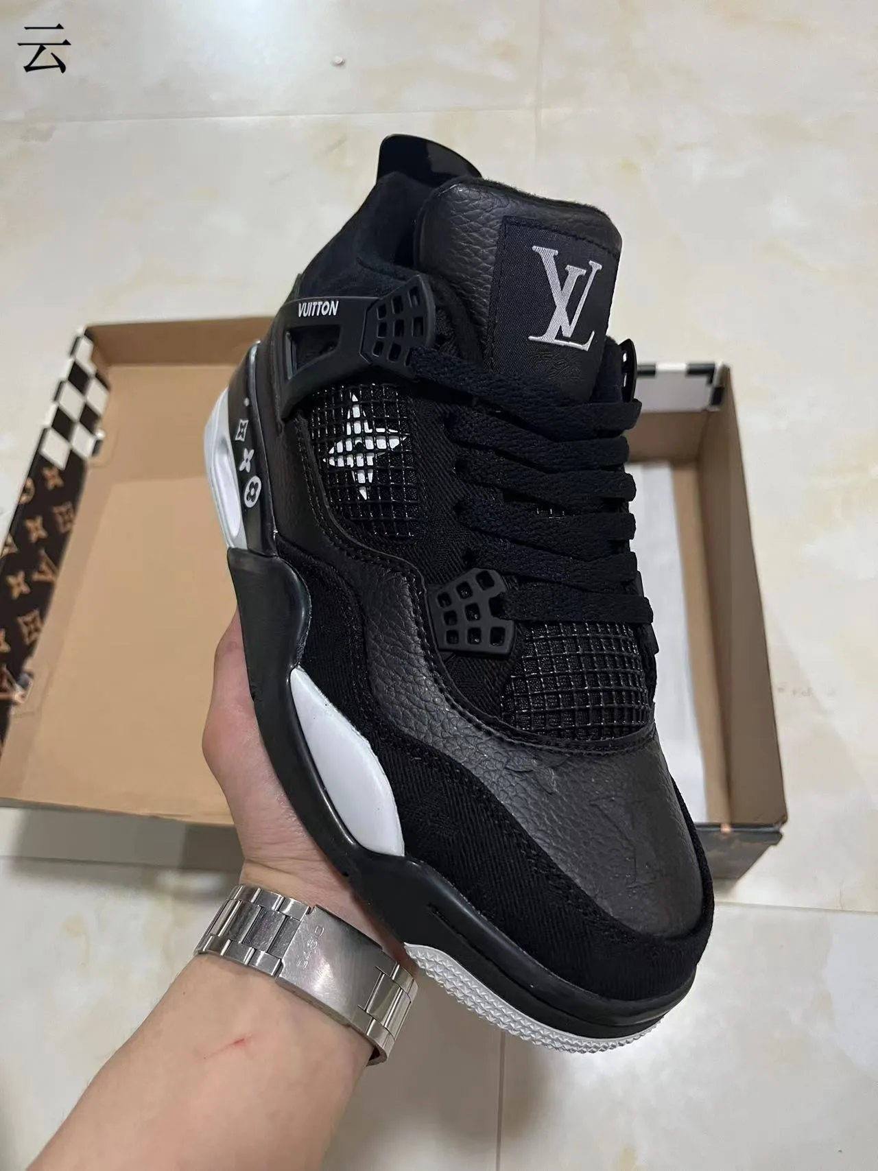 Louis Vuitton LV Trainer Black White High-Top Monogram-Accented Lifestyle Sneakers 2