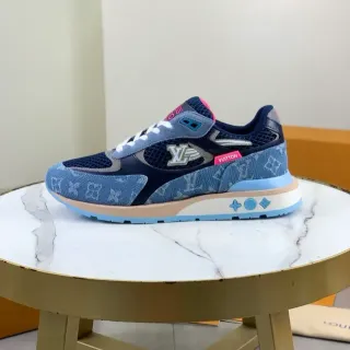 Louis Vuitton LV Trainer Tênis Lifestyle Azul Marinho Monogram Denim Mesh Cage