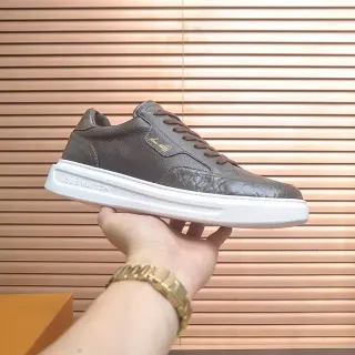 Louis Vuitton LV Trainer Zapatillas Lifestyle de Cuero Low-Top Marrón Blanco