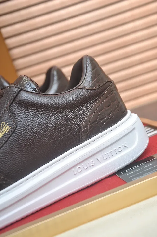 Louis Vuitton LV Trainer Brown White Low-Top Leather Lifestyle Sneakers 2