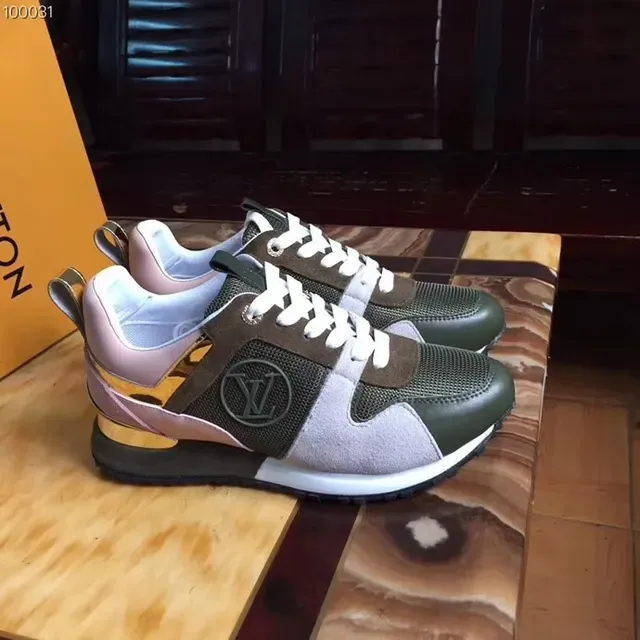 Louis Vuitton LV Trainer Verde Rosa Multi-Panel Mesh-Suede Construction Embossed Circular Logo Lifestyle Sneakers 3