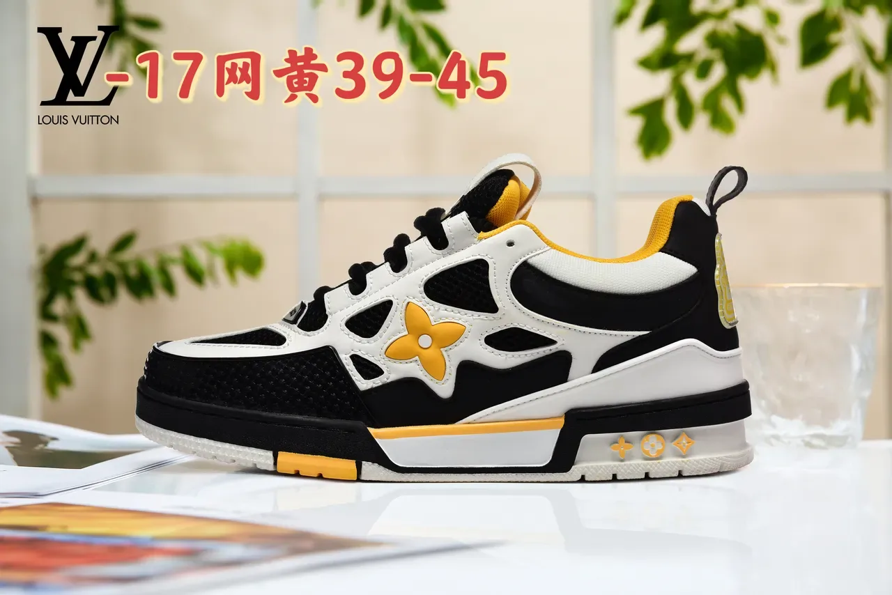 Louis Vuitton LV Trainer أخضر أبيض شكل كثيف لوحات شبكية مثقوبة حذاء نمط حياة 12