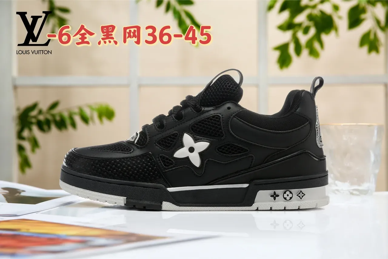 Louis Vuitton LV Trainer أخضر أبيض شكل كثيف لوحات شبكية مثقوبة حذاء نمط حياة 13