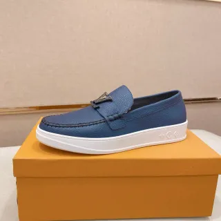 Louis Vuitton LV Trainer Loafer أزرق جلد تبلد موسين منصة