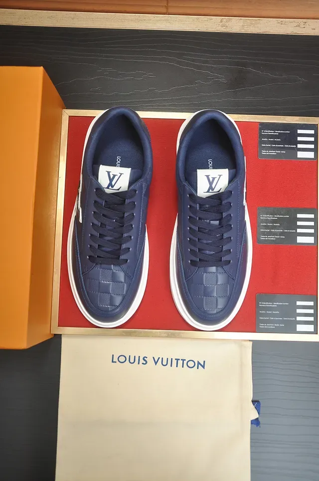 Louis Vuitton LV Trainer Sneakers Lifestyle Monogrammées Bleu Marine Blanc Low-Top 5