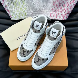 Louis Vuitton LV Trainer Zapatillas Lifestyle Blancas Beige Alto Monograma Lona