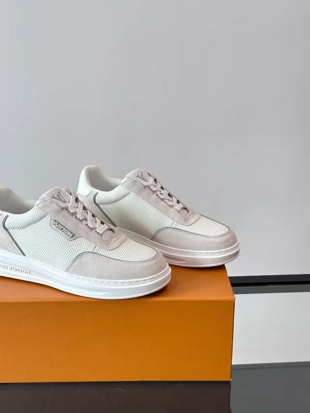 路易威登 LV Trainer 白色米色 镂空网面 麂皮覆盖 生活风格运动鞋 3
