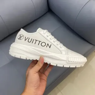 Louis Vuitton LV Trainer Blanco y Negro Low-Top Superior de tela Zapatillas Lifestyle