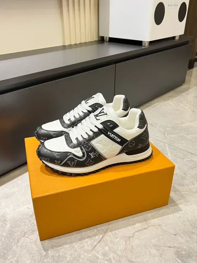 Louis Vuitton LV Trainer White Black Monogrammed Leather Textured Panel Lifestyle Sneakers 4