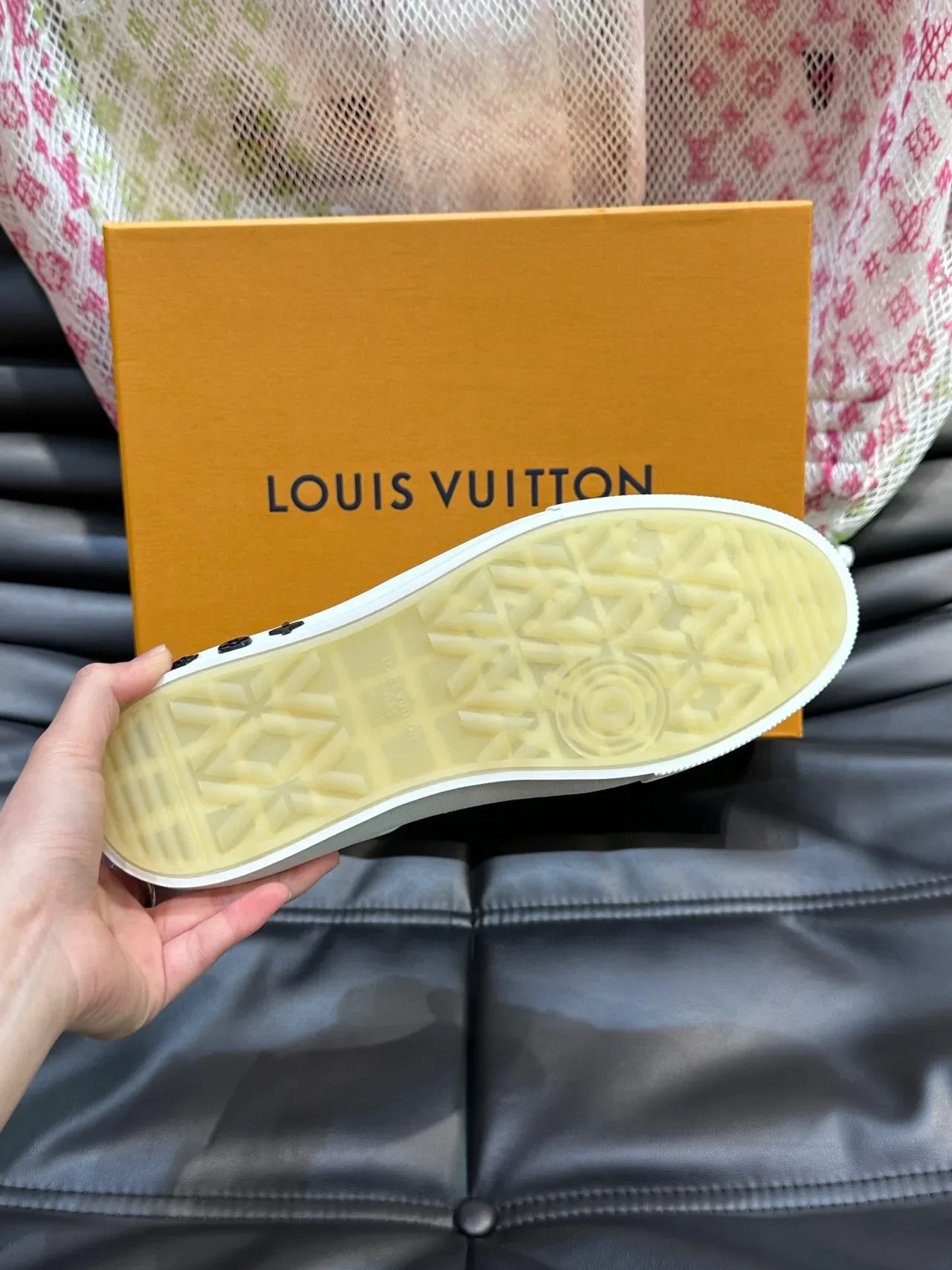 Louis Vuitton LV Trainer White Gray Monogram-Printed Leather Low-Top Lifestyle Sneakers 9