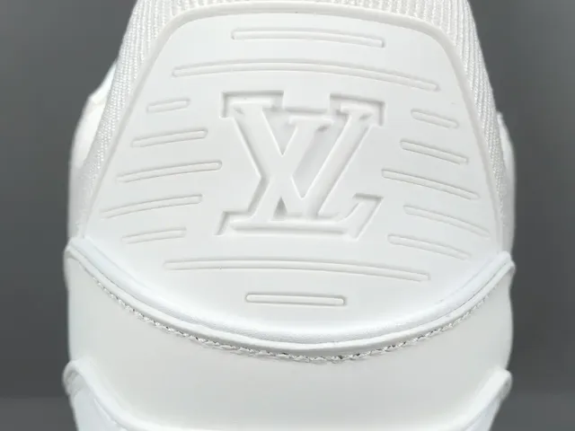 Louis Vuitton LV Trainer White Monochrome Structured Strap Overlay Lifestyle Sneakers 6