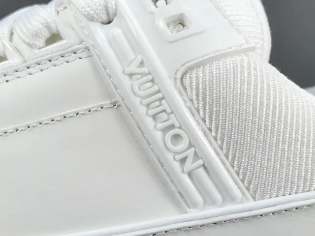 Louis Vuitton LV Trainer White Monochrome Structured Strap Overlay Lifestyle Sneakers 8