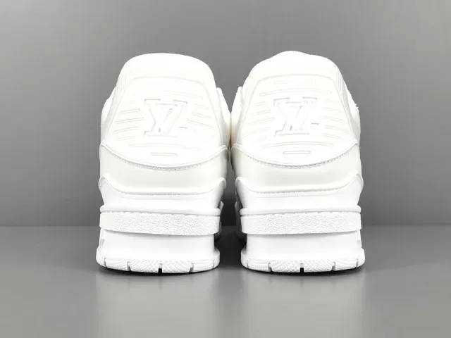 Louis Vuitton LV Trainer White Monochrome Structured Strap Overlay Lifestyle Sneakers 17