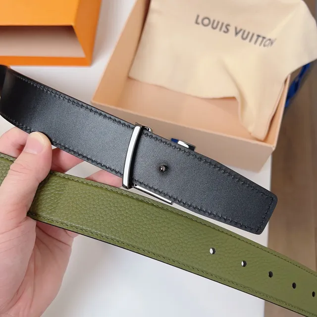 Louis Vuitton LV Twist Belt حزام جلد أخضر زيتوني وأسود 2