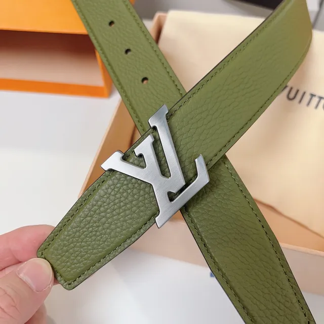 Louis Vuitton LV Twist Belt حزام جلد أخضر زيتوني وأسود 5