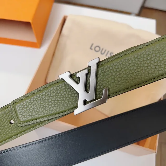 Louis Vuitton LV Twist Belt حزام جلد أخضر زيتوني وأسود 7
