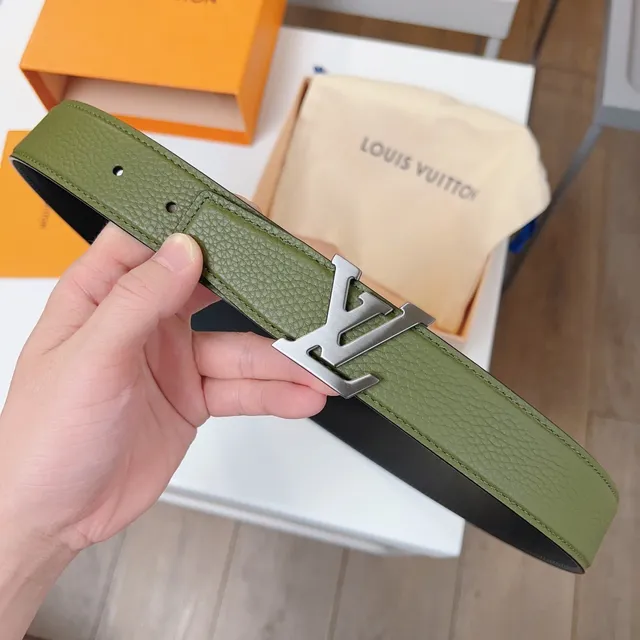 Louis Vuitton LV Twist Belt حزام جلد أخضر زيتوني وأسود 8