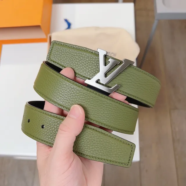 Louis Vuitton LV Twist Belt حزام جلد أخضر زيتوني وأسود 9