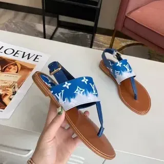 Louis Vuitton Monogram नीला और सफेद कैजुअल सैंडल