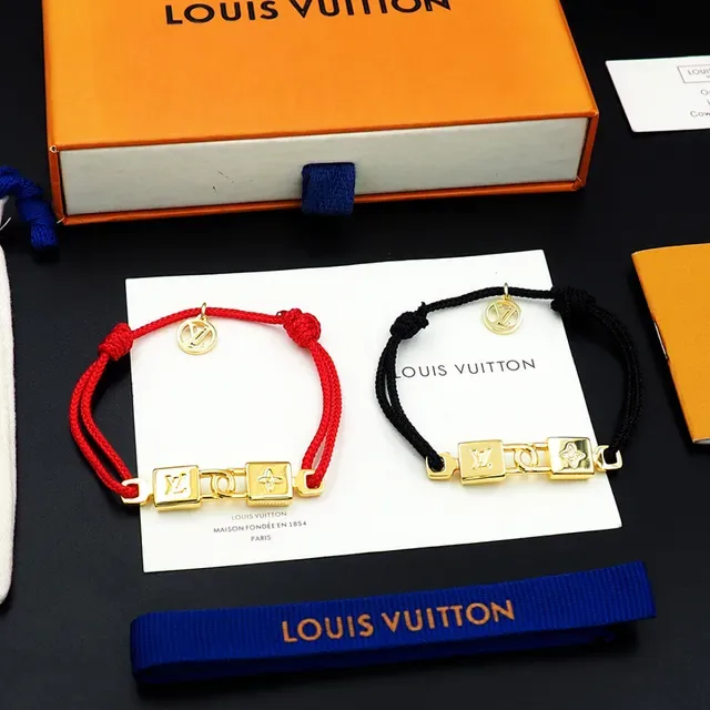 Louis Vuitton Monogram Charm Red Cord Bracelet 2