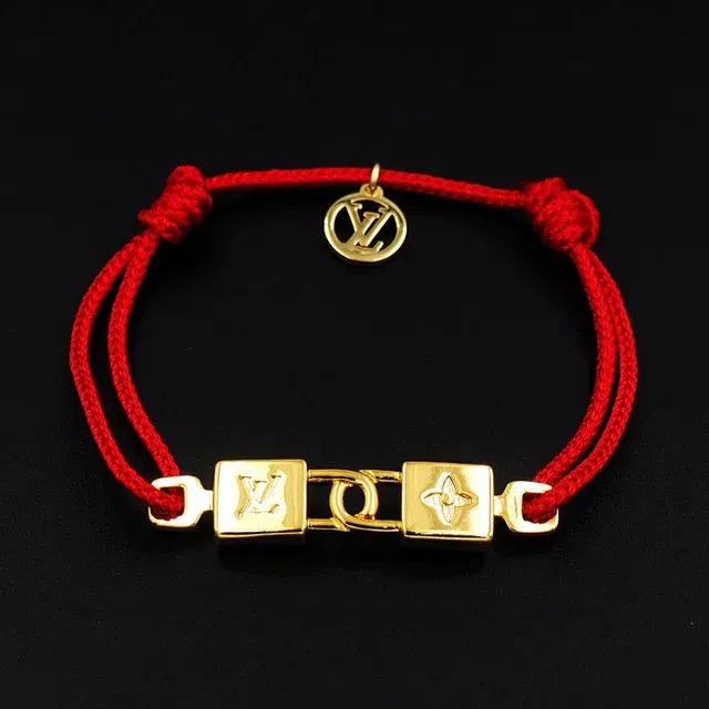 Louis Vuitton Monogram Charm Red Cord Bracelet 6