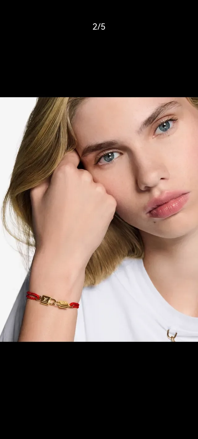 Louis Vuitton Monogram Charm Red Cord Bracelet 9